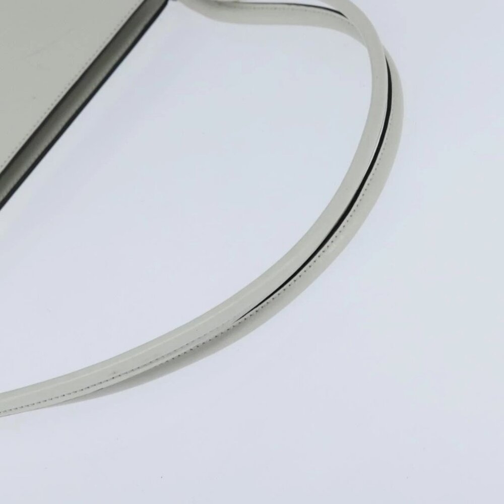 PRADA Tote Bag Leather White Silver Auth 150139 - Picture 8 of 16
